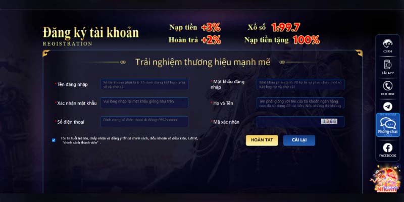 3 thao tác đăng ký QH88 đơn giản