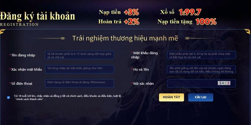 Dữ liệu kê khai khi đăng ký được mã hóa tuyệt đối