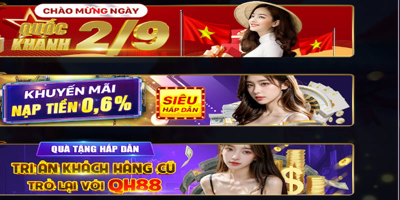 Khuyến mãi nạp tiền tai QH88 rất hấp dẫn